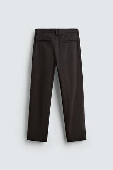 ZARA БРЮКИ ЧИНОС SLIM FIT, ТЕМНО-КОРИЧНЕВЫЙ