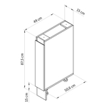Кухонный модуль 15х51х88 Виола, напольный карго, кухня, ЛДСП, белый, Dipriz