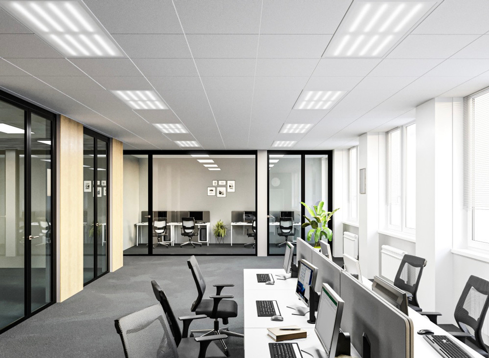 Светильник LED Ecophon (для потолка Экофон) кромка-Dx 1200х600 70Вт 4000К опал IP40 DR