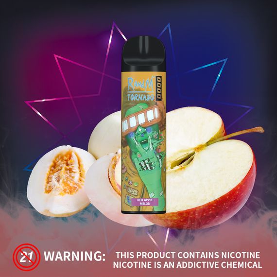 RandM Tornado 8000 - Red Apple Melon (5% nic)