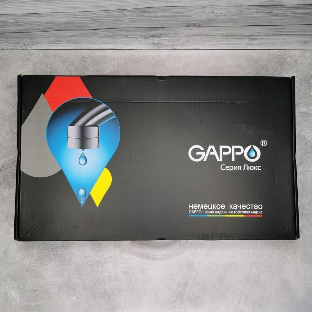 Смеситель для кухни, Gappo, гибк излив, с картриджем, подкл к фильтр, чер, G4398-16