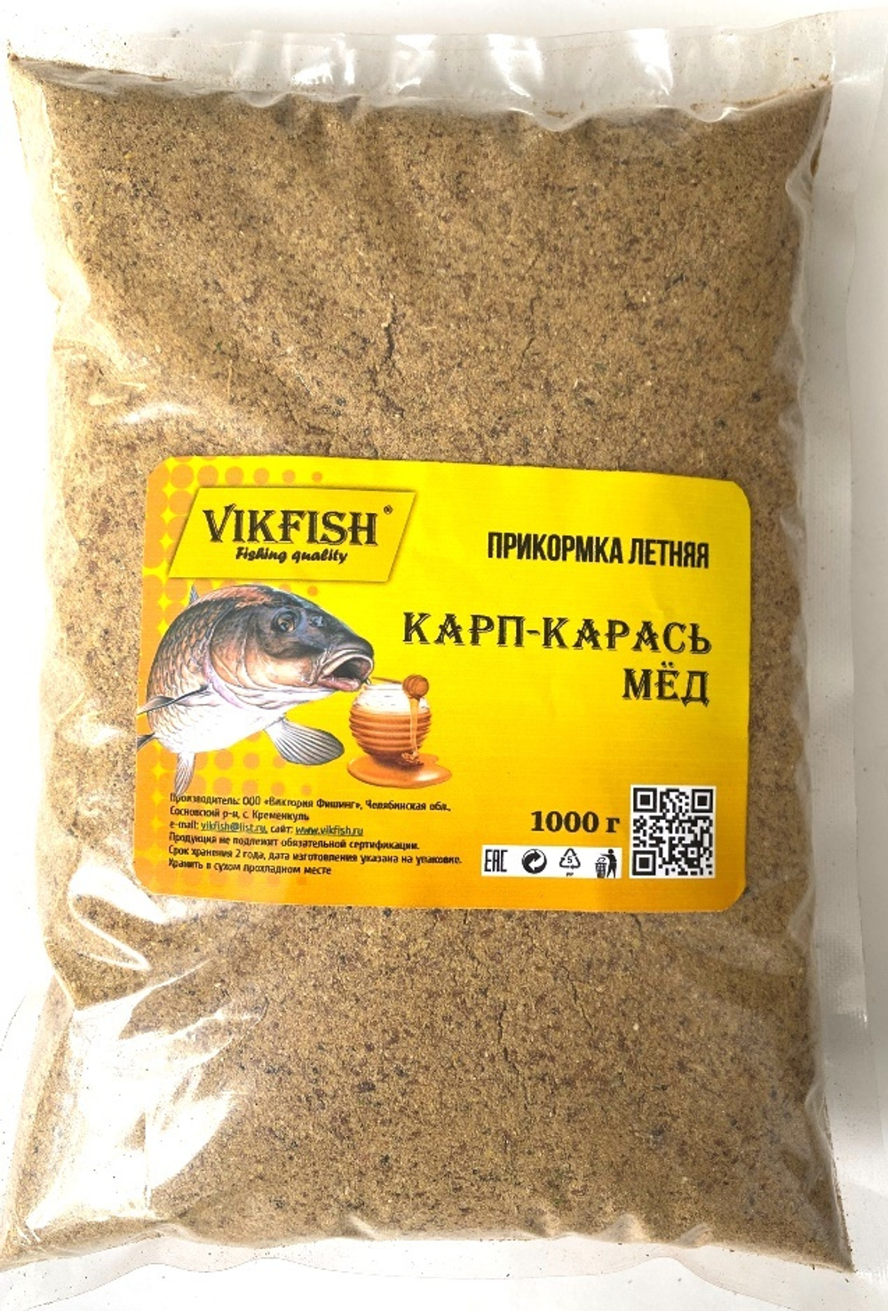 Прикормка VIKFISH  Классика летняя  (Карп-Карась-Мёд)  1000гр