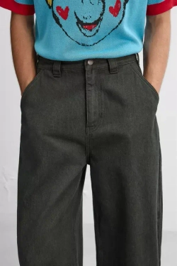 ZARA X HARRY LAMBERT ШИРОКИЕ БРЮКИ, ТЕМНО-КОРИЧНЕВЫЙ