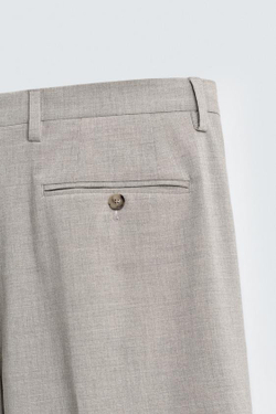 ZARA КОСТЮМНЫЕ БРЮКИ ИЗ ТКАНЕВОЙ СТРУКТУРЫ, СЕРЫЙ