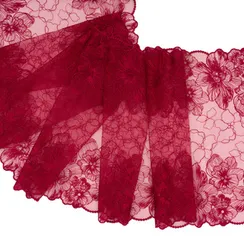 Вышивка на сетке бордо/свекольный 31 см