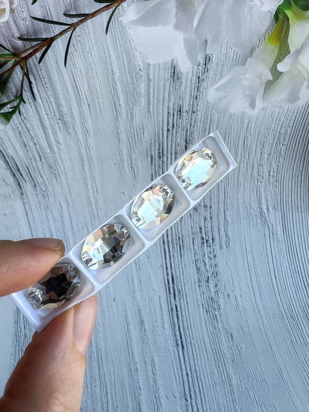 Стразы Капля пришивной для рукоделия 11х18мм 4 шт