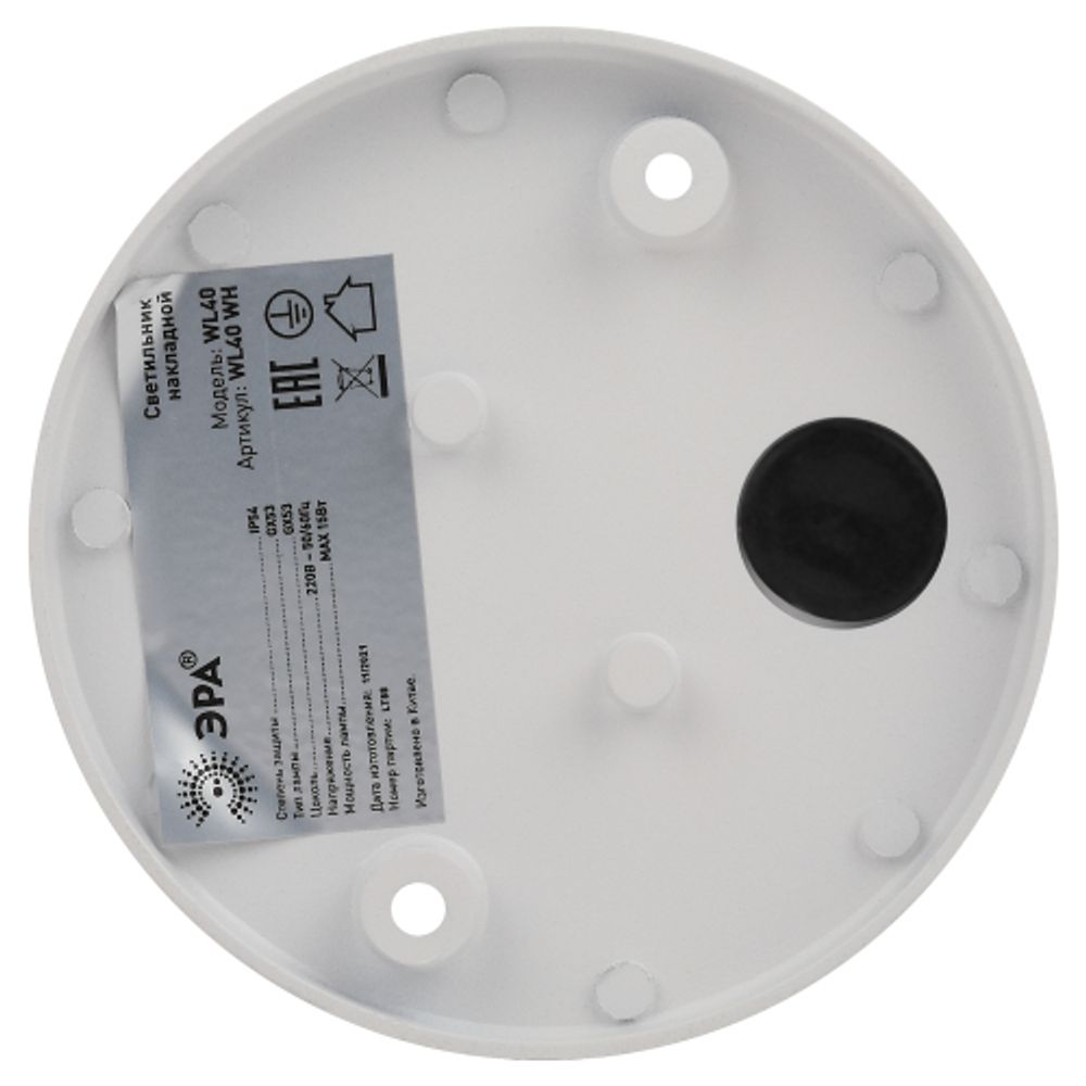 Светильник настенно-потолочный спот ЭРА WL40 WH GX53, белый, IP54 | Накладные светильники