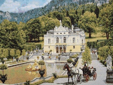 Гобеленовая картина "D. ЛИНДЕРХОФ" в багетной раме, Россия.