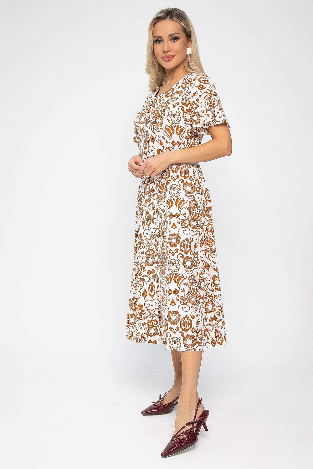 Платье Иоланда (бело-коричневое) П13678-5М LT Collection