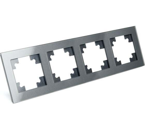 STEKKER Катрин Рамка 4 мест. стекло графит GFR00-7004-06 39542
