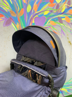 Коляска-трансформер Luxmom 555 2в1 Джинс текстиль Серебристая рама