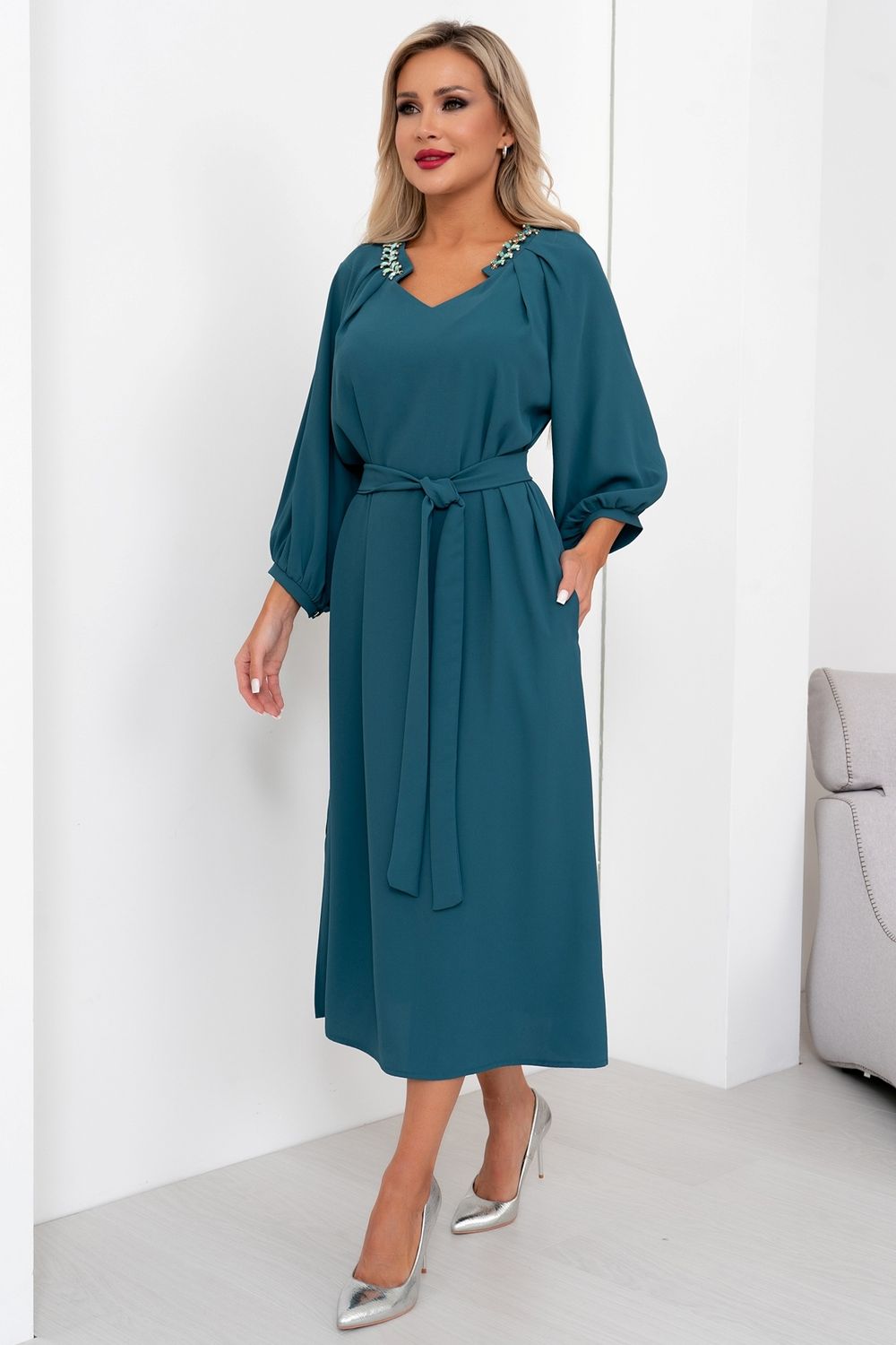 Платье Севилья (морская волна) Р11-1196/2 Nikol