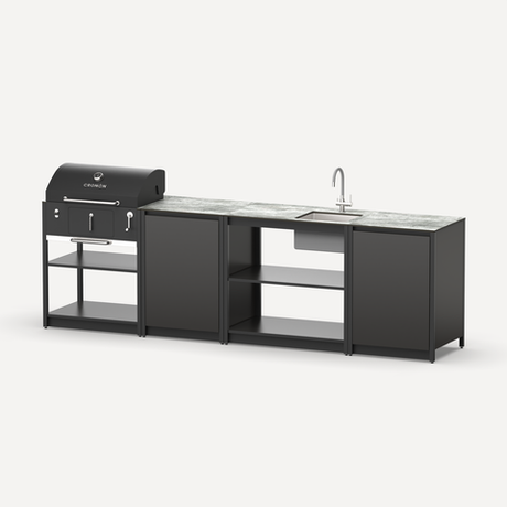 Барбекю комплекс Lounge F-108SB, 2.9 м, черный/серый каспий