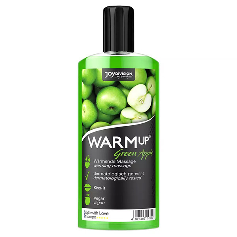 Съедобное разогревающее массажное масло со вкусом Зеленого яблока JoyDivision WARMup Green Apple Warming Massage Liquid 150мл