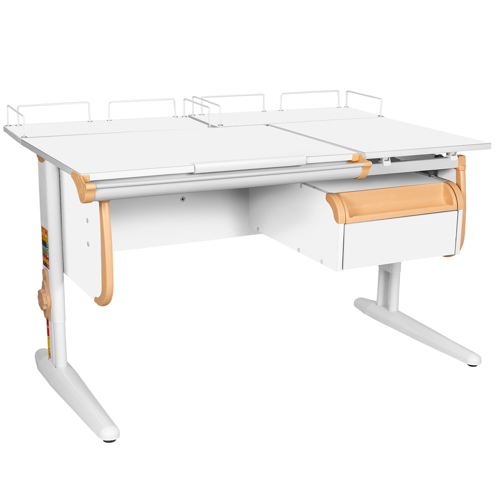 Растущая парта Дэми СУТ 25 с задними полками СУТ.15.210 и навесной тумбой (1200×880 мм)