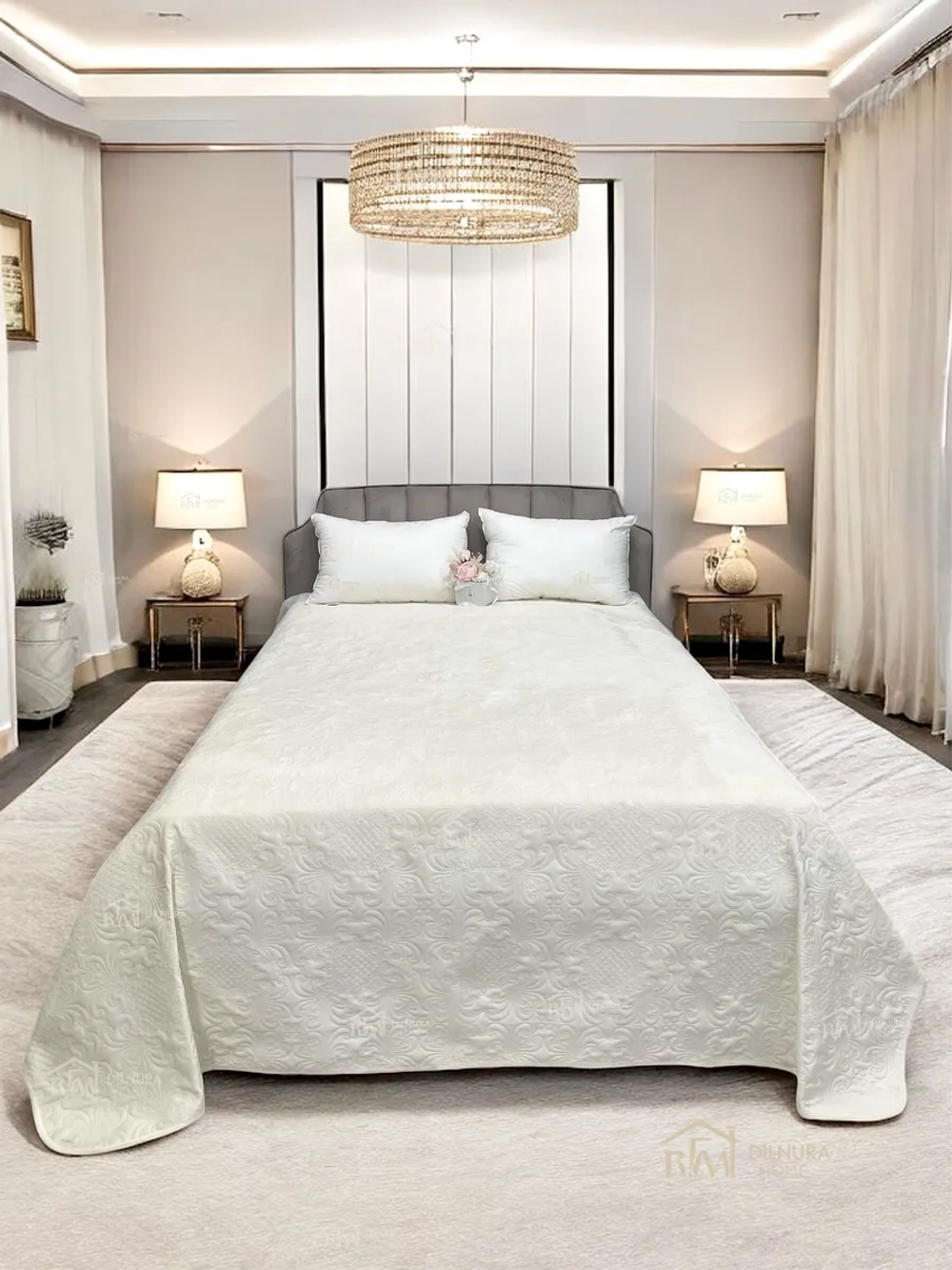 Покрывало 220х240 стеганое для кровати и дивана