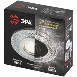 DK LD3 SL/WH Светильник ЭРА декор c белой светодиодной подсветкой, прозрачный | Встраиваемые LED светильники