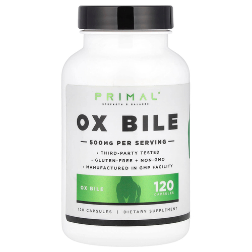 PrePrimal, Бычья желчь, 500 мг, 120 капсул