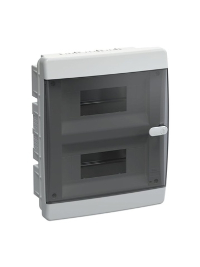 Корпус ЩРВ-П-18 UNION Compact IP41 черн. прозр. дверь пластик. IEK UIC-KP12-V-18-41-K01