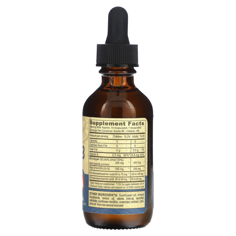 Deva, Веганская омега-3 ДГК-ЭПК, лимон, 60 мл (2 жидк. унц.)