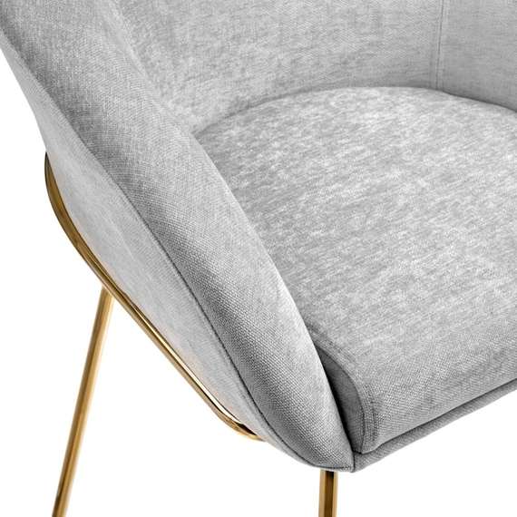 Полукресло Mart серый шенилл с золотыми ножками