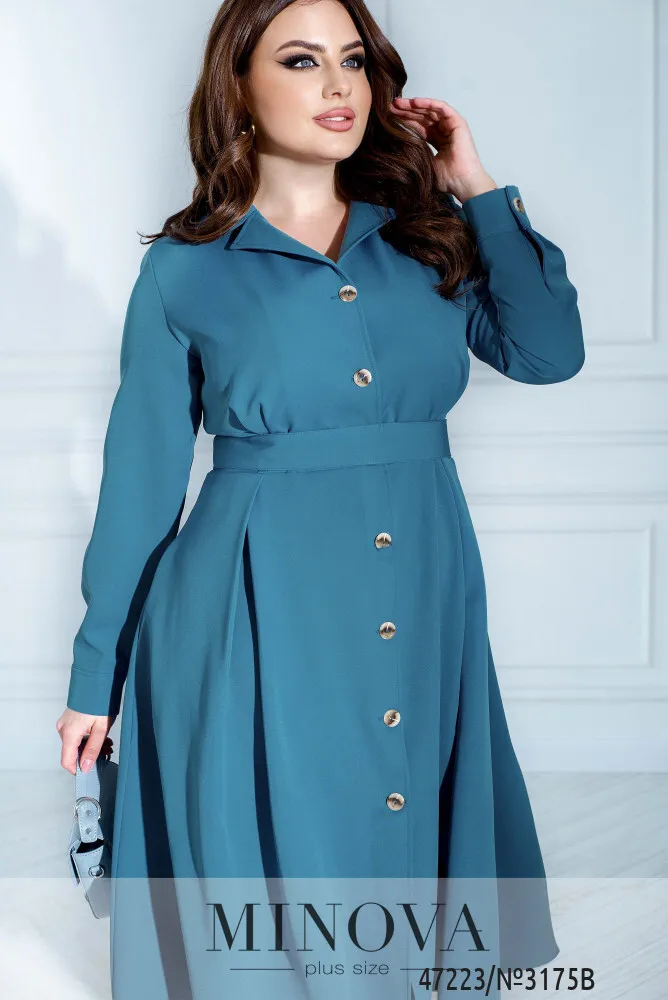Платье 3175B-Серо-голубой Minova
