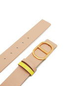 Двухсторонний кожаный ремень TWINSET - лимонный(241TA4121)