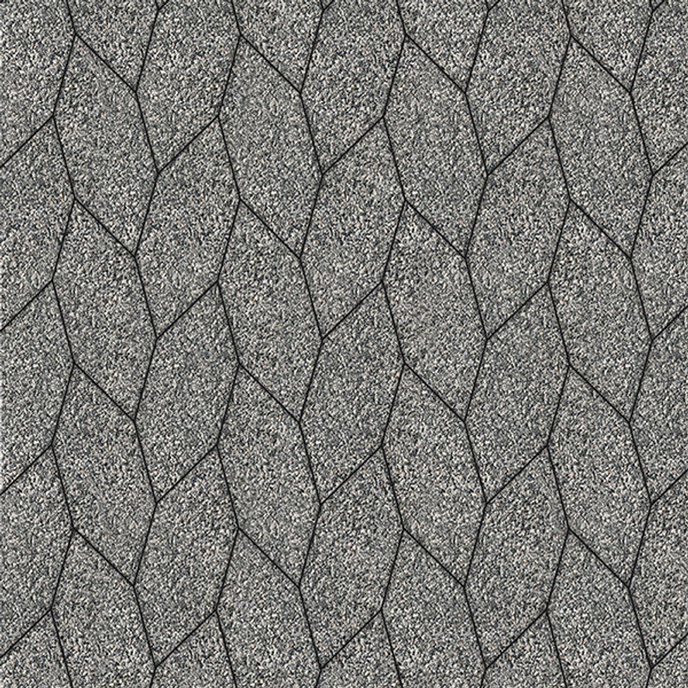 Тротуарная плитка СКОШЕННЫЙ ШЕСТИУГОЛЬНИК - Гранит+ Серый с черным