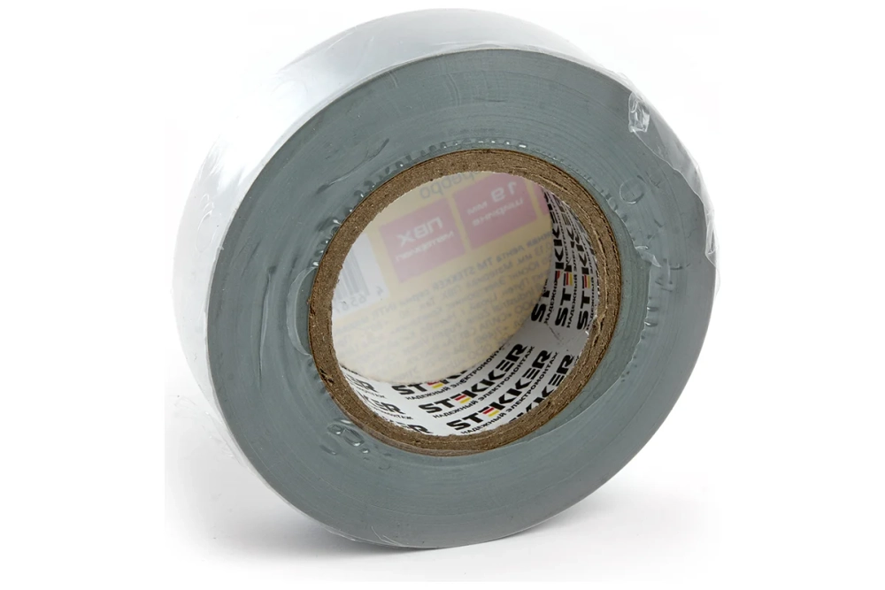 Изоляционная лента STEKKER intp01319-20 0,13x19 мм, 20 м, серебро 39911