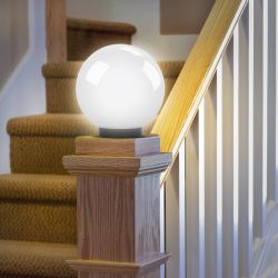 Садово-парковый светильник ЭРА НТУ 01-150-401 шар опаловый на опору / кронштейн IP44 Е27 max150Вт d400mm | Садово-парковые светильники