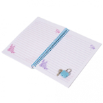 Блокнот в футляре 17,0 см * 22,0 см, гребень, Alingar, мел.картон, аппликация, замочек, 60 л., линия, "Сердце", бирюзовый