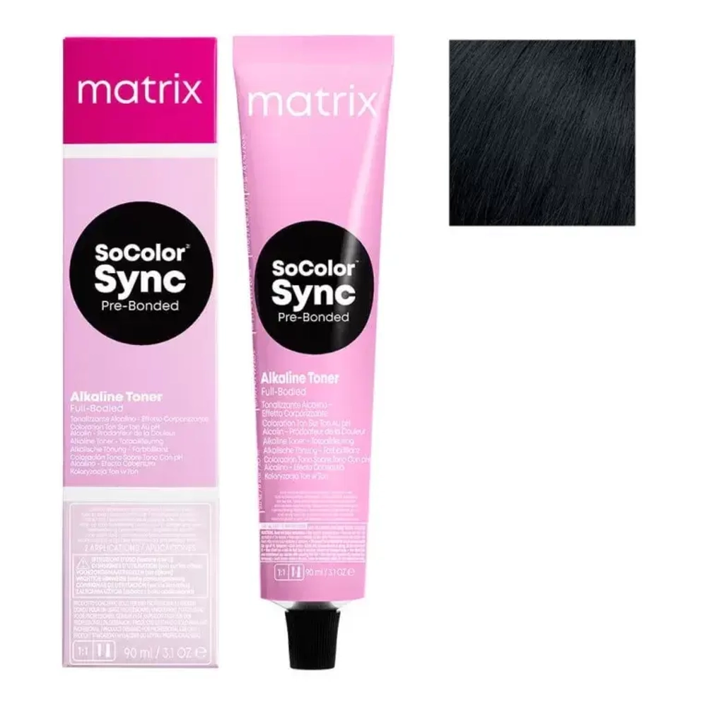 Matrix Super Sync Безаммиачный краситель для волос, 1A Иссиня черный пепельный, 90 мл