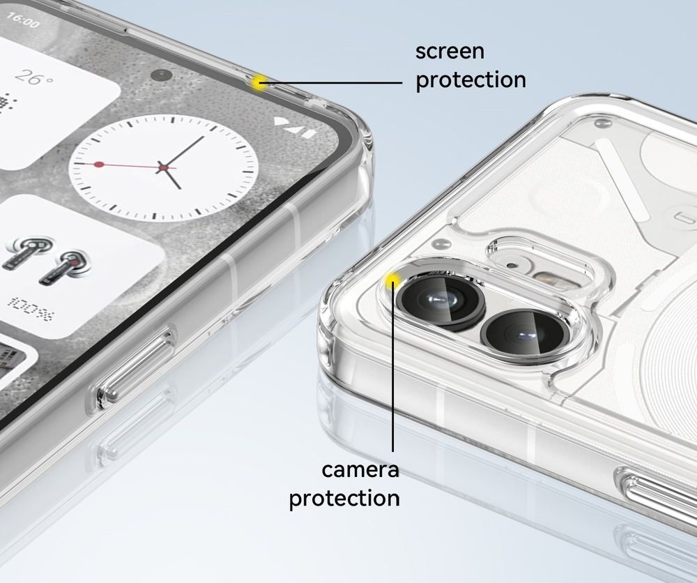 Мягкий прозрачный чехол для Nothing Phone (2), увеличенные защитные свойства, мягкий отклик кнопок