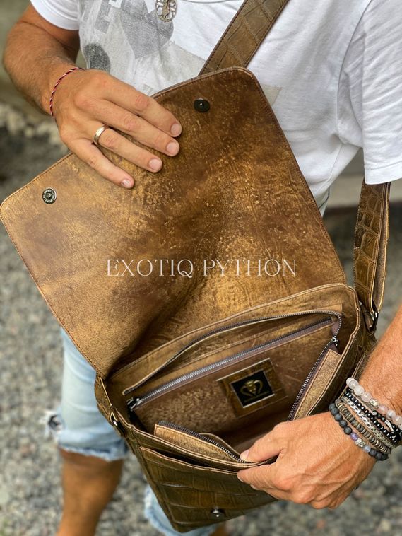 Мужская сумка из кожи крокодила BG-488