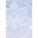 Блокнот 120х170 мм, скрепка, Контэнт-Канц, ламинир. картон, выб. лак, 32 л., диз. внутр. блок в клетку. "Волшебные миры Тейвата", жёлто-бежевый