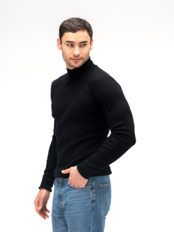 Водолазка мужская хлопковая. Черная