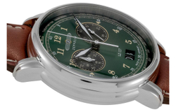 ZEPPELIN Quartz Movement Men"s Watches Watch Green Dial Stainless Steel Case Genuine Leather Strap
