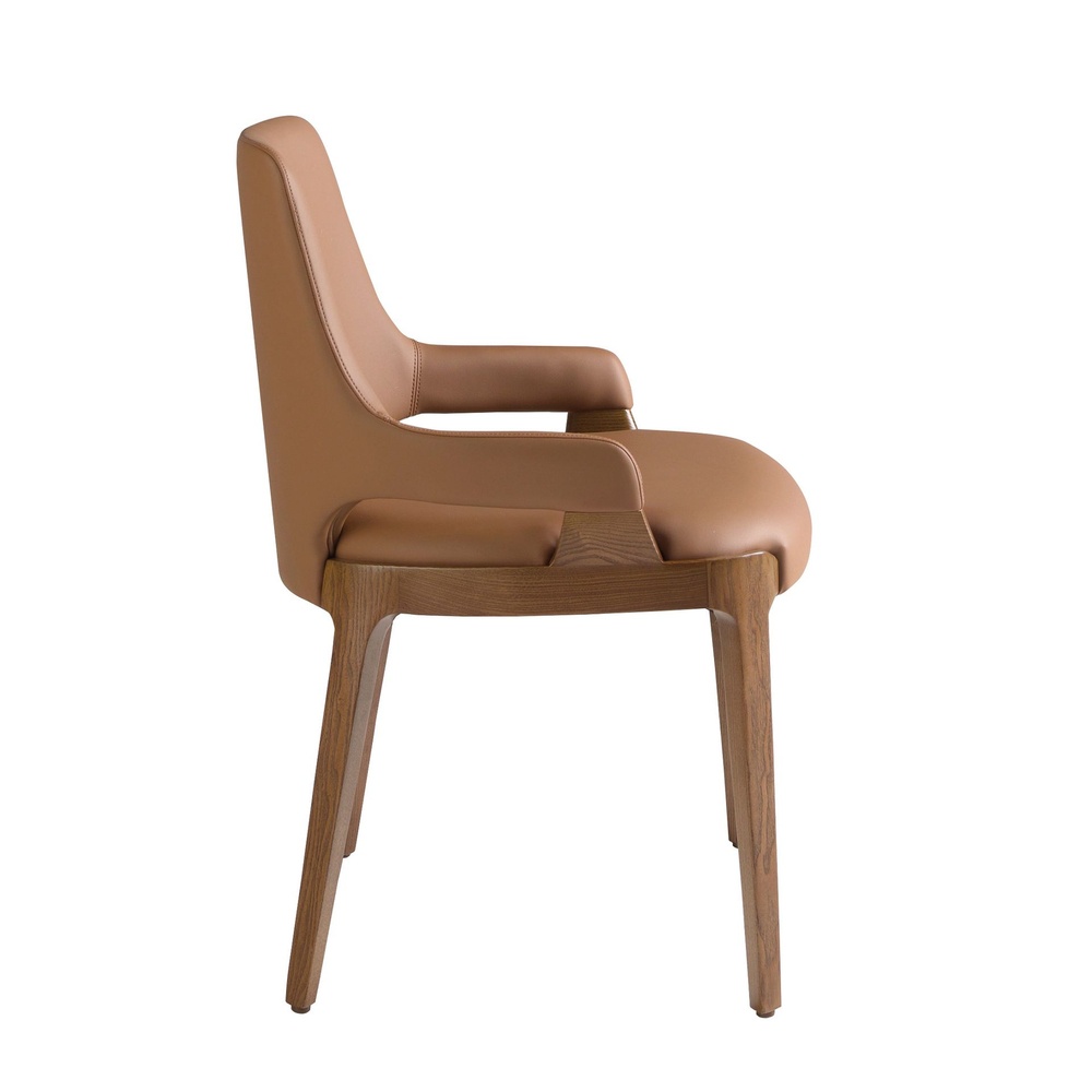 Стул Angel Cerda 4136/CH20029 с обивкой из коричневой экокожи