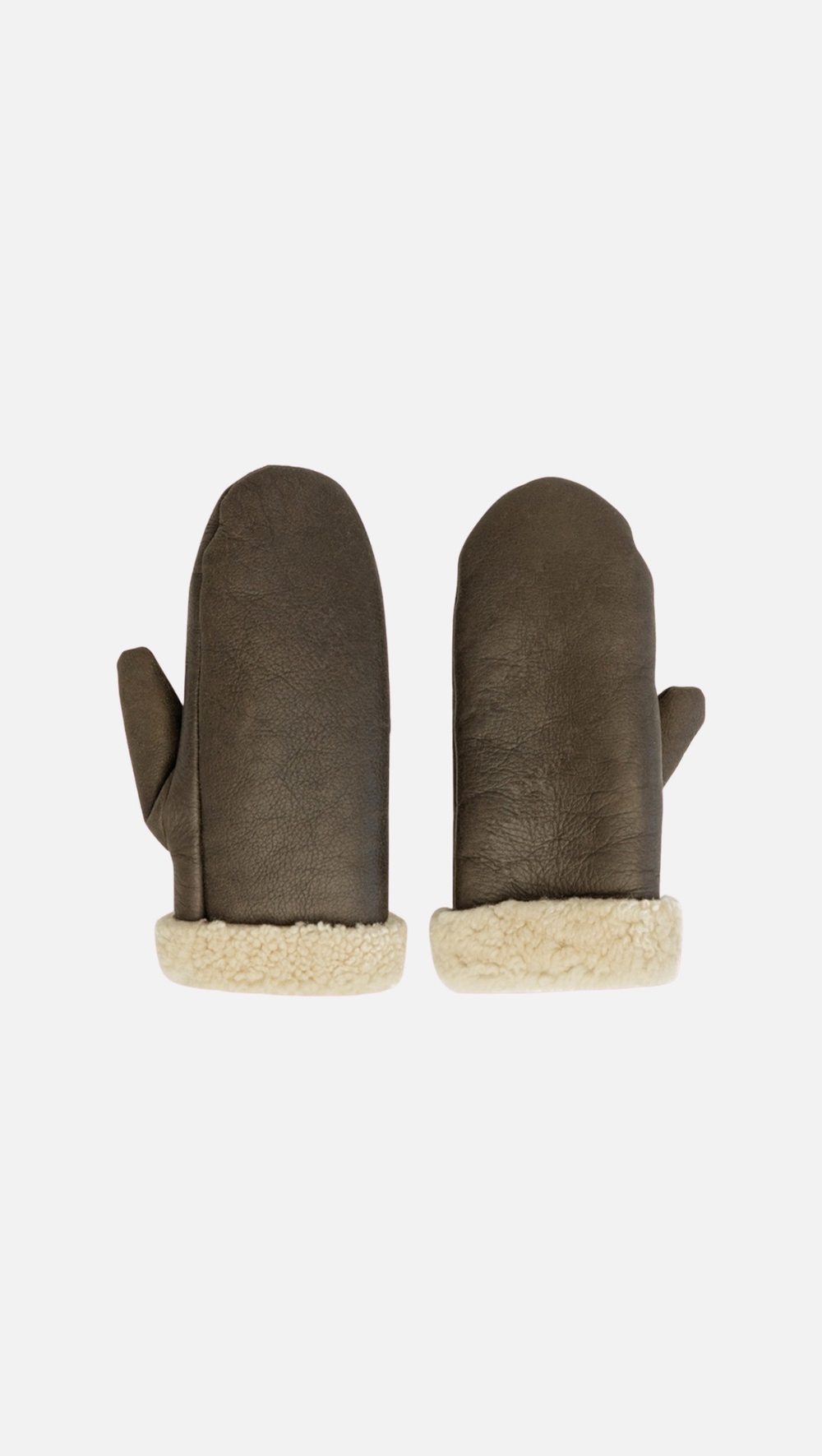 Рукавицы из коричневой овчины