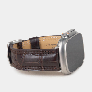 Ремешок для Apple Watch Ultra 49mm из кожи аллигатора, коричневого цвета