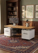 Стол компьютерный185х75х75, Ochensol, письменный, парящая столешница из массива сосны, белый, Dipriz