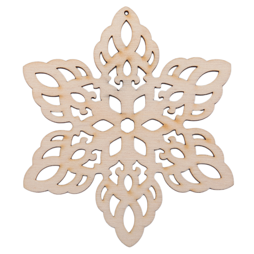 Заготовка деревянная Подвеска 8см "Снежинка"