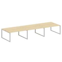 Metal System Рабочая станция на 6 мест на О-образном м/к БО.СМ-6.4 Акация Лорка/Металл Серый 4800*14