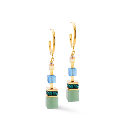 Серьги Coeur de Lion Green-Blue-Peach 3039/21-0551