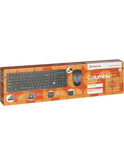 Defender Клавиатура + мышь Columbia C-775 RU черный [45775] {Беспроводной набор, мультимедиа}