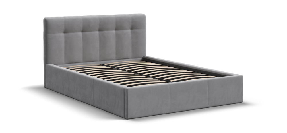 Белла Кровать без ПМ 140 Велюр Монолит сталь