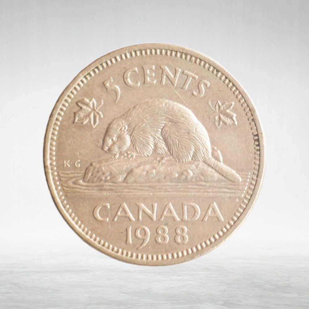 Canada, 5 Cents, 1988 – Elizabeth II (Second Portrait), VF