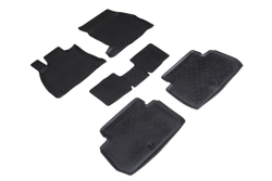 Резиновые коврики с высоким бортом для KIA Stinger 4WD 2017-2023 Seintex.89386