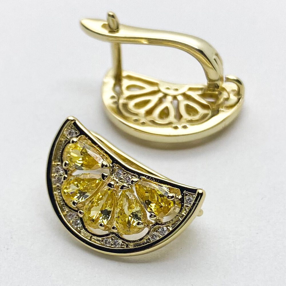 Ювелирные швензы с позолотой, 18*12 мм, цена за пару