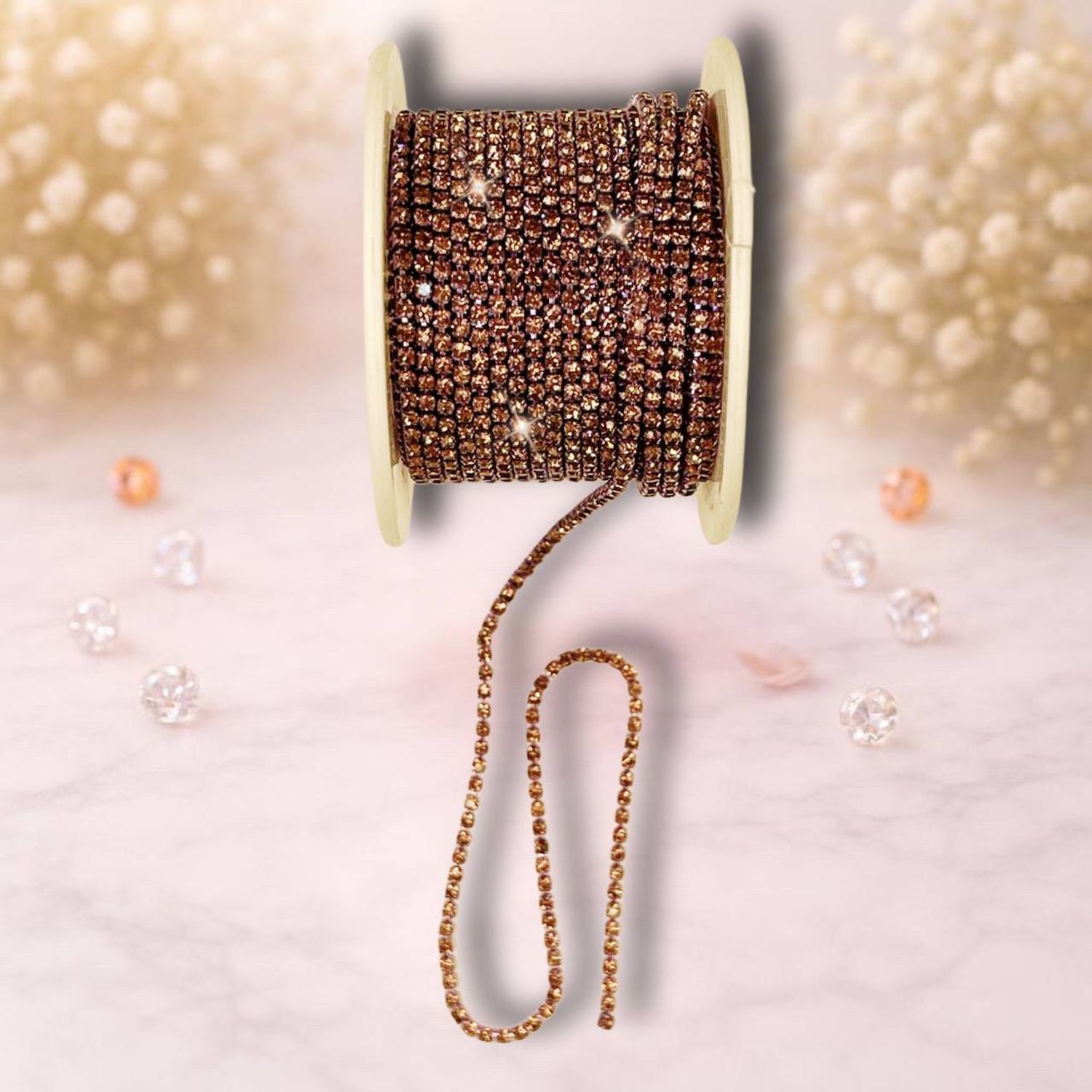 Стразовая лента 2мм цвет сиреневый-сиреневый ( 1м)